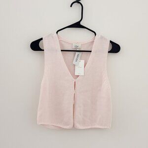 NWT Aritzia Wilfred Basque Sweater Vest Strawberry Puff 100% Cotton